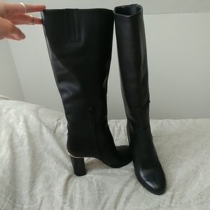 Michael Kors black leather knee high boots